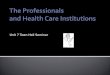 The Professionals  and Health Care Institutions