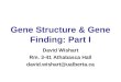 Gene Structure & Gene Finding: Part I