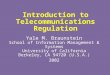 Introduction to Telecommunications Regulation
