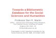 Towards a Bibliometric  Database for the Social  Sciences and Humanities