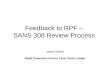 Feedback to RPF –  SANS 308 Review Process