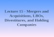 Lecture  15  - Mergers and Acquisitions, LBOs, Divestitures, and Holding Companies
