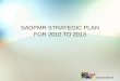 SADPMR STRATEGIC PLAN FOR 2010 TO 2013