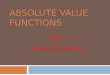 Absolute Value Functions