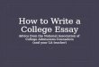 How to Write a College Essay