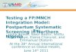 Testing a FP/MNCH Integration Model: Postpartum Systematic Screening in Northern Nigeria