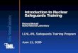 Introduction to Nuclear Safeguards Training