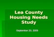 Lea County Housing Needs Study