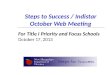 Steps to Success / Indistar October Web Meeting