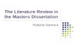 The Literature Review in the Masters Dissertation
