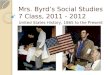 Mrs. Byrd’s Social Studies 7 Class, 2011 - 2012