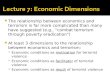 Lecture 7: Economic Dimensions