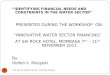 “IDENTIFYING FINANCIAL NEEDS AND CONSTRAINTS IN THE WATER SECTOR”