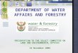 DEPARTMENT OF WATER AFFAIRS AND FORESTRY