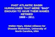 PAST ATLANTIC BASIN HURRICANES THAT WERE  “BAD”  ENOUGH TO HAVE THEIR NAMES RETIRED 1989 – 2011