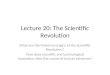 Lecture 20: The Scientific Revolution