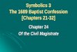 Symbolics 3 The 1689 Baptist Confession [Chapters 21-32]
