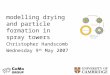 modelling drying and particle formation in spray towers