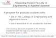 Preparing Future Faculty in  Engineering & Applied Science
