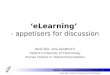 ‘eLearning’  - appetisers for discussion