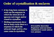 Order of crystallisation & enclaves