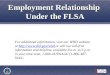 Employment Relationship  Under the FLSA
