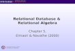 Relational Database &  Relational Algebra