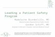 Leading a Patient Safety Program