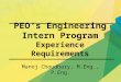 PEO’s Engineering Intern Program Experience Requirements