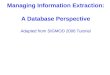 Managing Information Extraction:  A Database Perspective Adapted from SIGMOD 2006 Tutorial