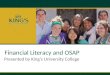 Financial Literacy and OSAP