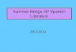 Summer Bridge AP Spanish Literature