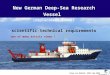 New German Deep-Sea Research Vessel (replacement SONNE) scientific-technical requirements