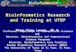 Bioinformatics Research and Training at UTEP