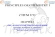 PRINCIPLES OF CHEMISTRY I  CHEM 1211 CHAPTER 1