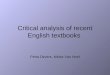 Critical analysis of recent English textbooks