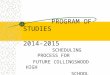 PROGRAM OF STUDIES                    2014-2015