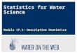 Statistics for Water Science