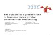 The syllable as a prosodic unit in Japanese lexical strata: evidence from text-setting