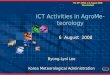 ICT Activities in  AgroMeteorology