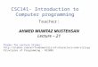 CSC141- Introduction to Computer programming