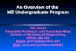 An Overview of the  ME Undergraduate Program