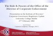 The Role & Powers of the Office of the Director of Corporate Enforcement