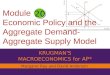 Module Economic Policy and the Aggregate Demand-Aggregate Supply Model odel