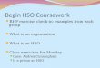 Begin HSO Coursework