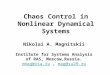 Chaos Control in Nonlinear Dynamical Systems