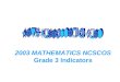 2003 MATHEMATICS NCSCOS Grade 3 Indicators