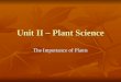 Unit II – Plant Science