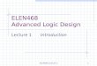 ELEN468  Advanced Logic Design