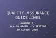 QUALITY ASSURANCE GUIDELINES